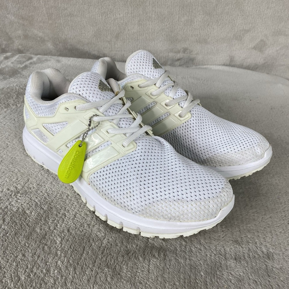 adidas Energy Cloud WTC Mens Size 10.5 White Knit Running Shoes CloudFoam NEW